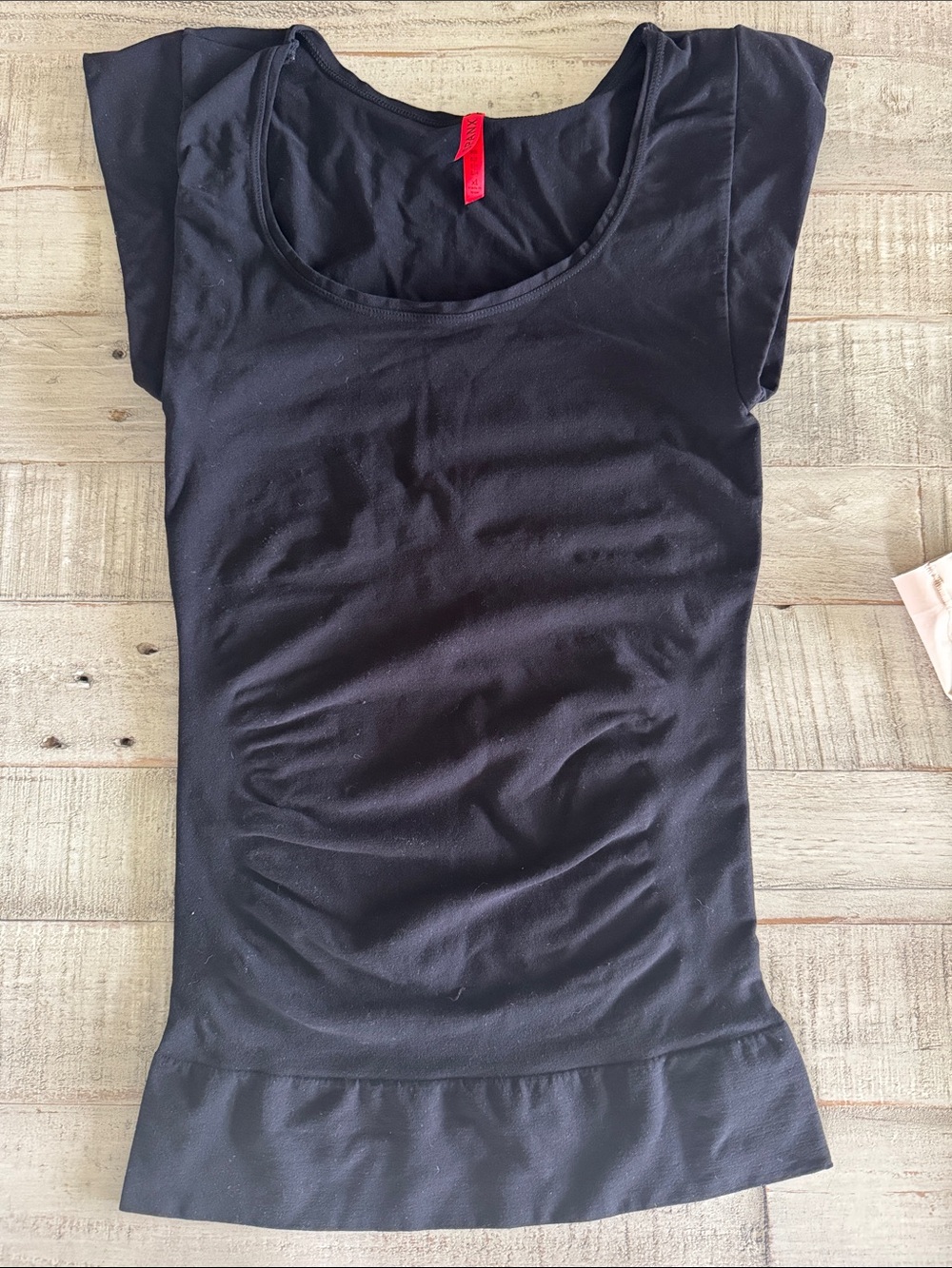 SPANX Black Scoop Neck Tank with Subtle Waist Detailing